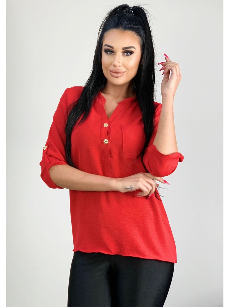 Bluzka koszulowa z kieszonką