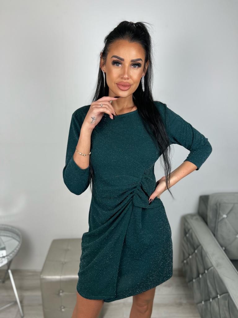 Połyskująca sukienka z marszczeniem