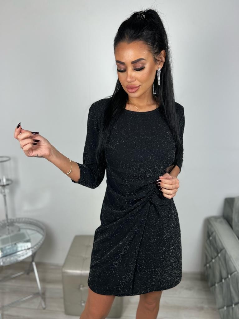 Połyskująca sukienka z marszczeniem