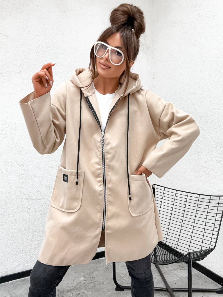 Płaszcz rozpinany z kieszonkami