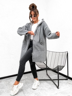 Płaszcz rozpinany z kieszonkami