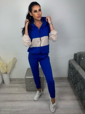 Dwukolorowy komplet z kapturem