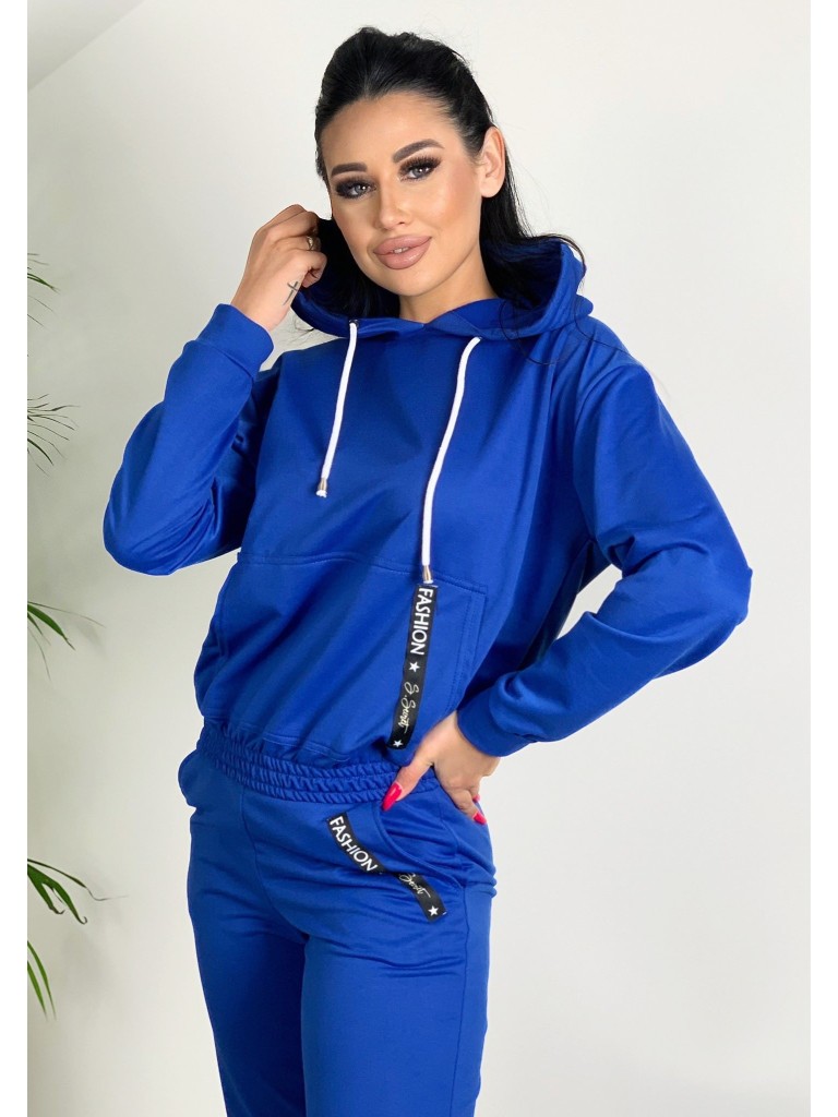 Bawełniany komplet z naszywką fashion