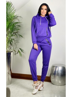 Bawełniany komplet z naszywką fashion